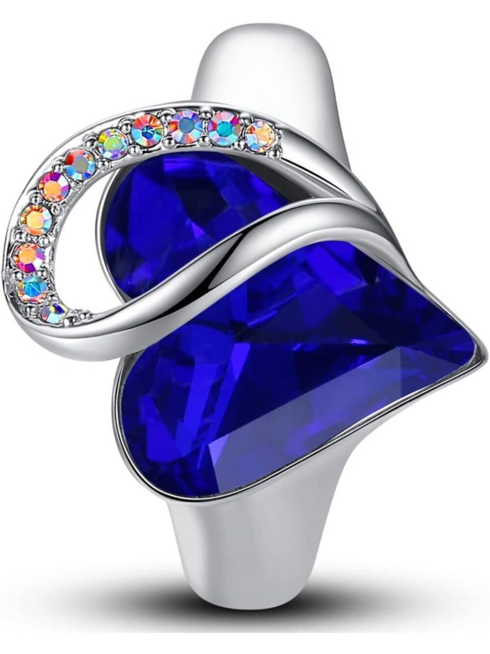 Leafael Infinity Love Women's Adjustable Crystal Heart Ring with Birthstone